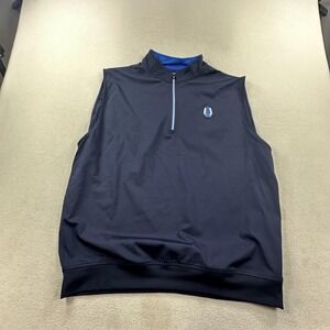 FootJoy Pullover Mens XL Blue Sleeveless 1/4 Zip Mock Neck Golf Performance